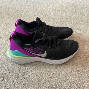 Black Nike epic react running shoes